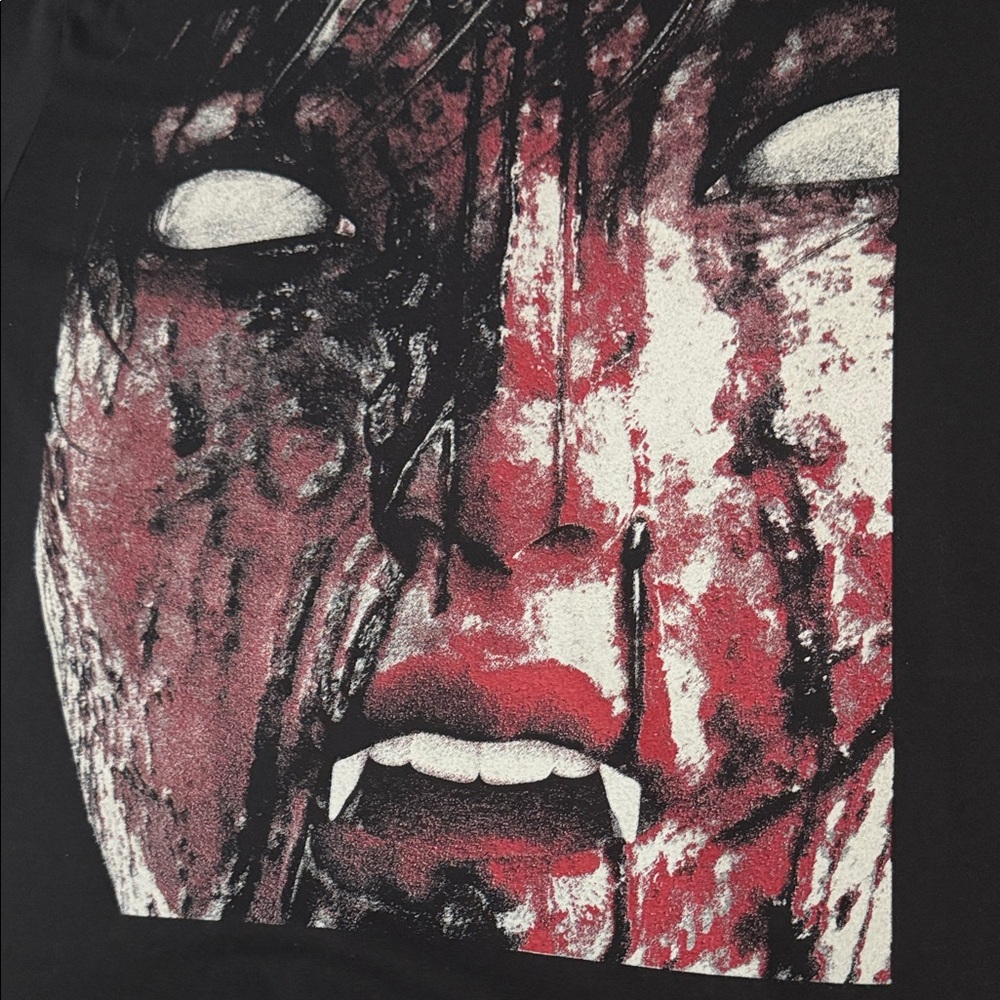 Next Level Apparel Black Long Sleeve Tee with Red Sleeve Splatter - Picture 14 of 16